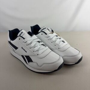 Reebok Mens Royal Course Running Shoes Sneakers White Navy Blue Sz 4.5